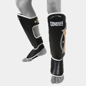 Sandee Kids Cool-Tec Black, Gold & White Synthetic Shin Guards