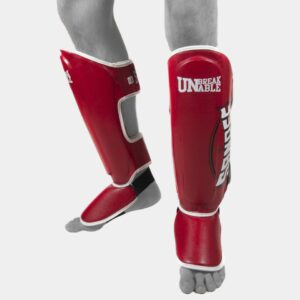 Sandee Kids Cool-Tec Red, White & Black Synthetic Shin Guards