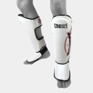 Sandee Kids Cool-Tec White, Black & Red Synthetic Shin Guards
