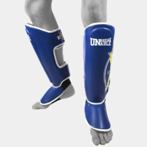 Sandee Kids Cool-Tec Blue, Yellow & White Synthetic Shinguards